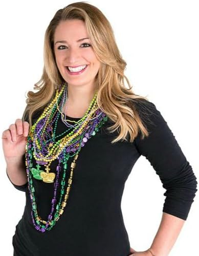 GIFTEXPRESS 100 collares de cuentas metálicas Mardi Gras