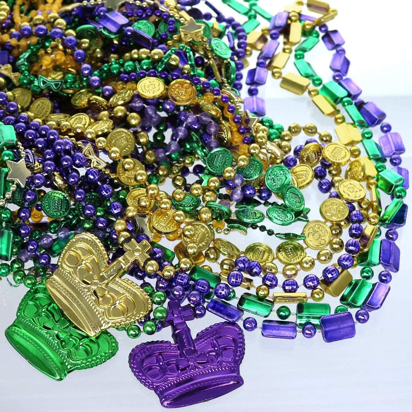 GIFTEXPRESS 100 collares de cuentas metálicas Mardi Gras