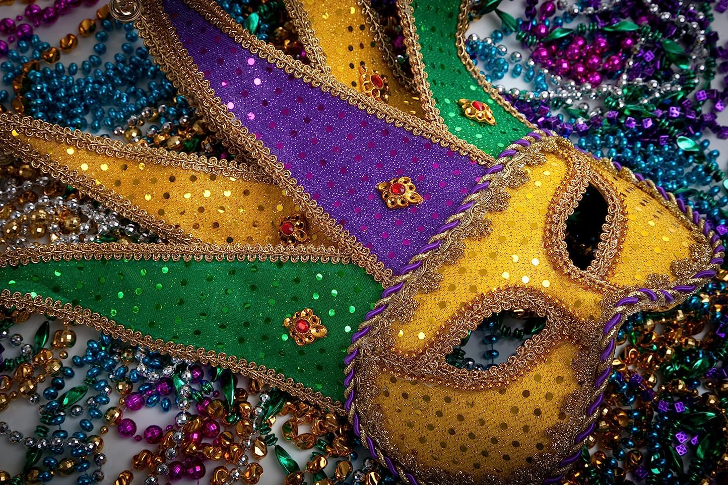 GIFTEXPRESS 100 collares de cuentas metálicas Mardi Gras