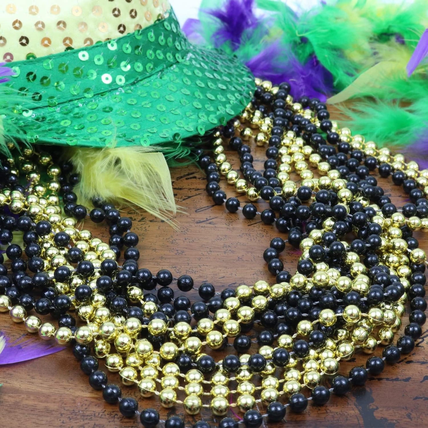GIFTEXPRESS 12 piezas 33" Mardi Gras collar de cuentas