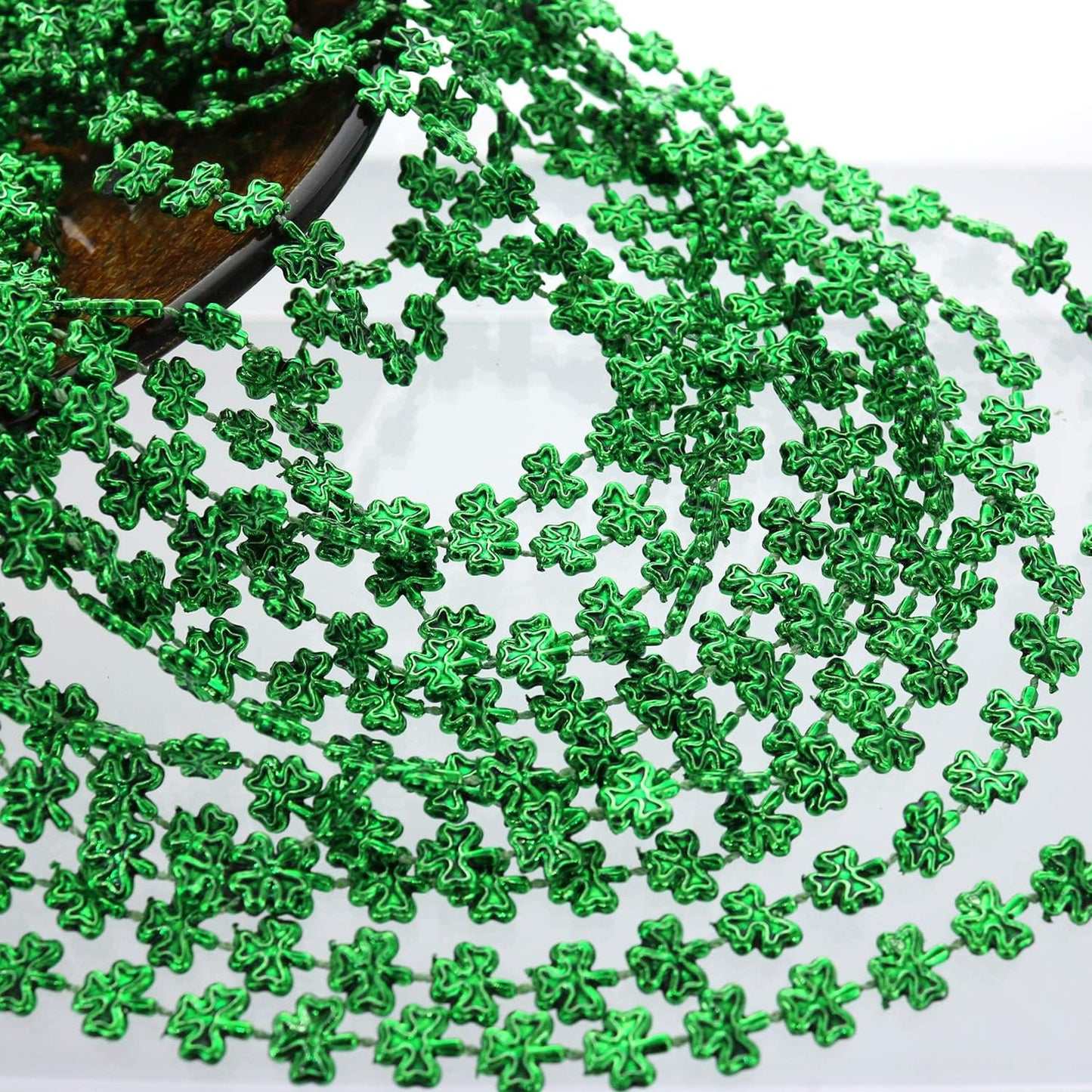 GIFTEXPRESS Collares de cuentas de trébol del día de San Patricio de 33"