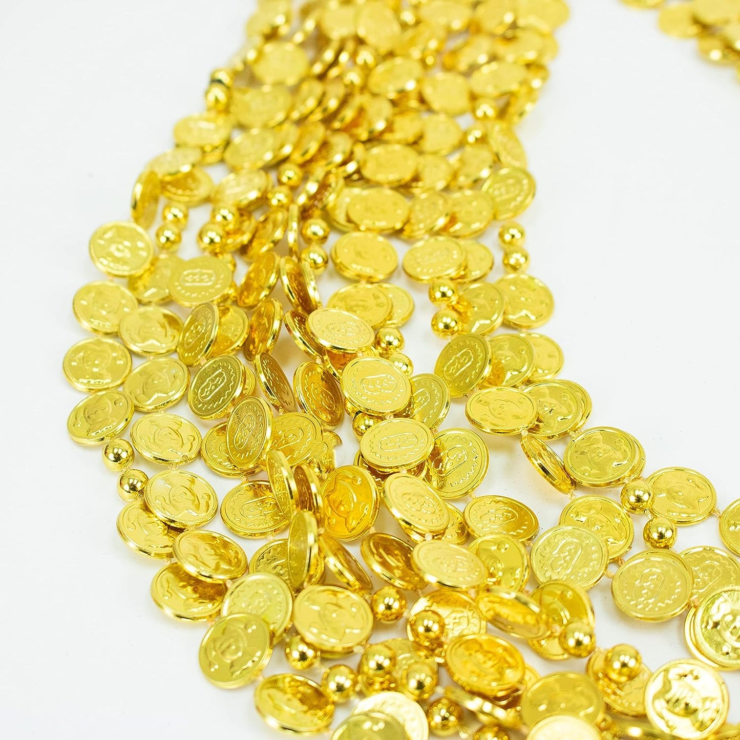 GIFTEXPRESS 12psc 33" Gold Casino Token Bead Necklace
