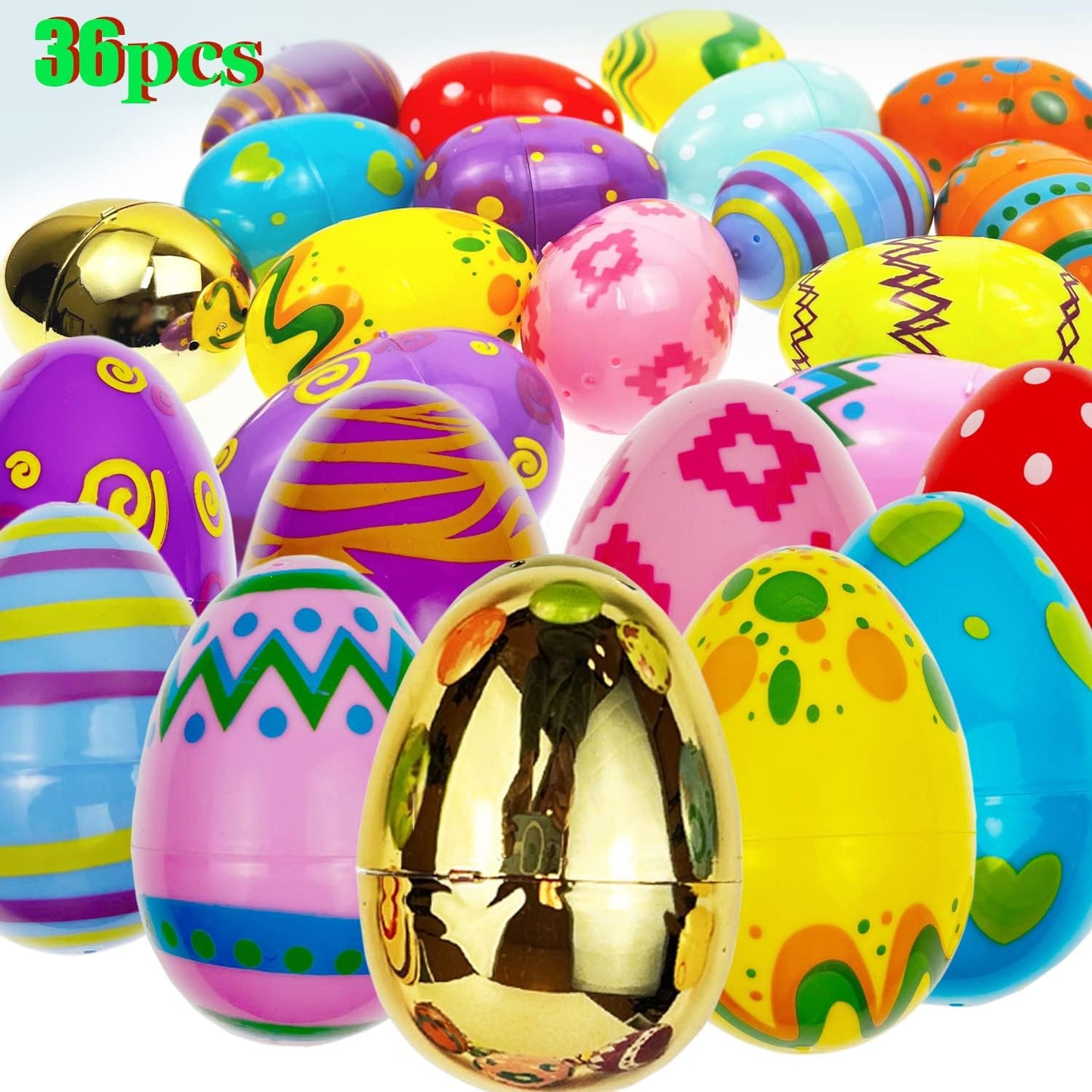 GIFTEXPRESS 36pcs Jumbo Huevos de Pascua Impresos