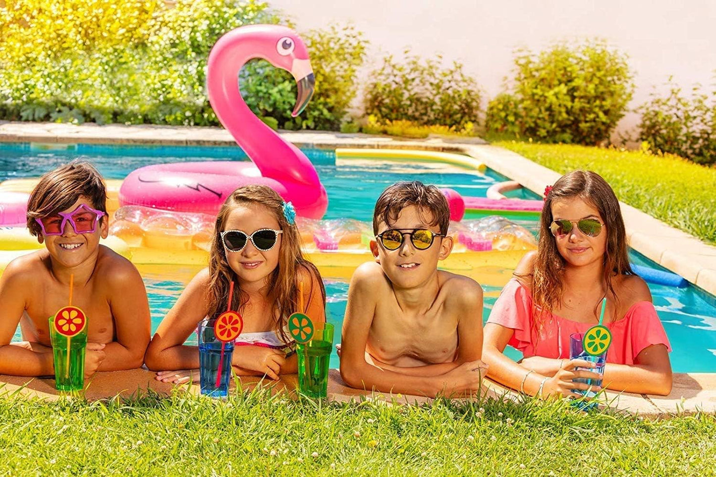 Flotador inflable para piscina de flamencos de 48 pulgadas de GIFTEXPRESS