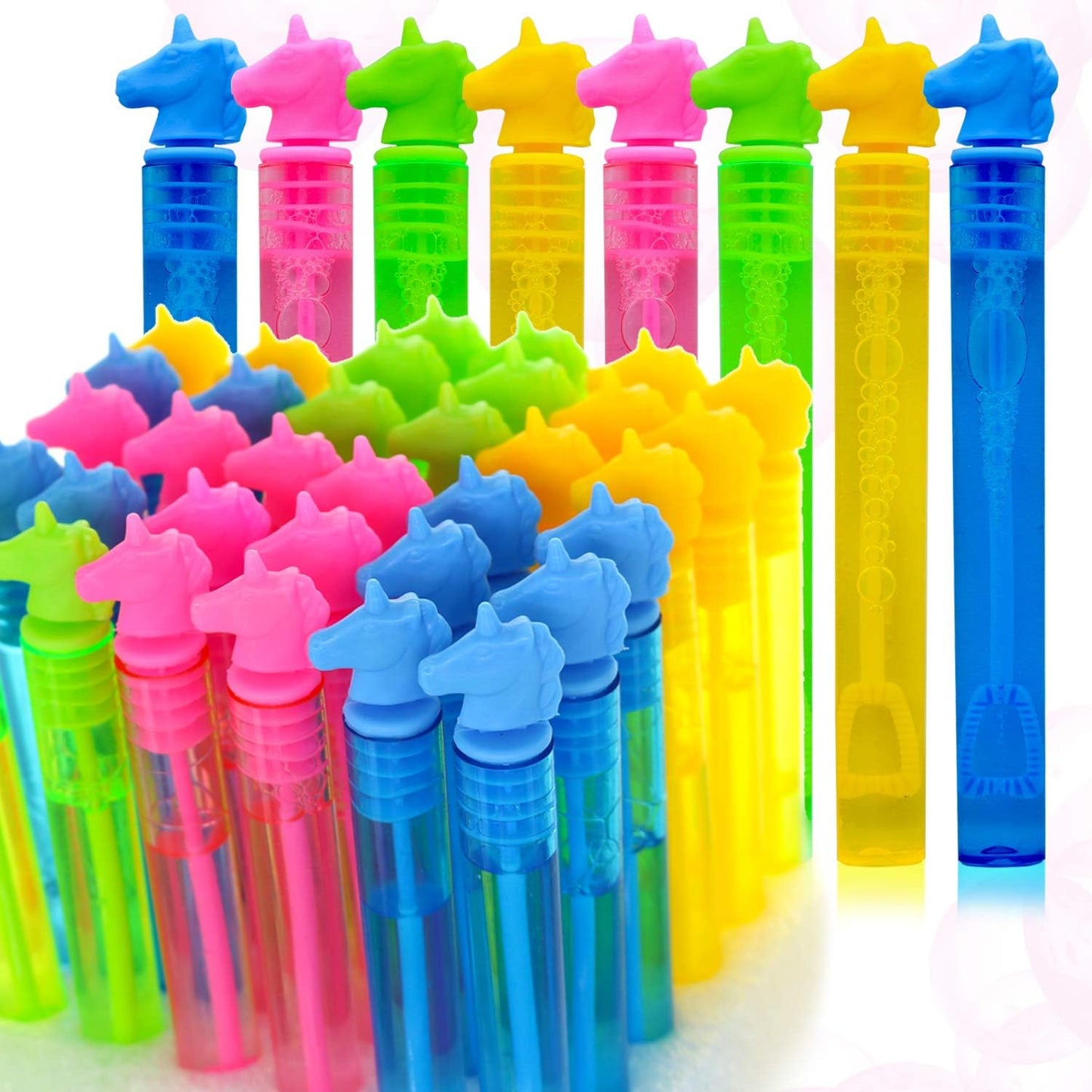 GIFTEXPRESS 48 varitas de burbujas de unicornio de 4.2"