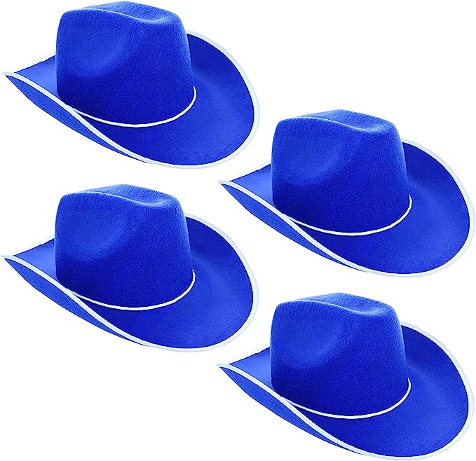 GIFTEXPRESS Sombreros Cowboy de Fieltro para Adultos (Pack de 4)