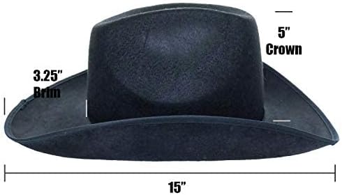 GIFTEXPRESS Sombreros Cowboy de Fieltro para Adultos (Pack de 4)
