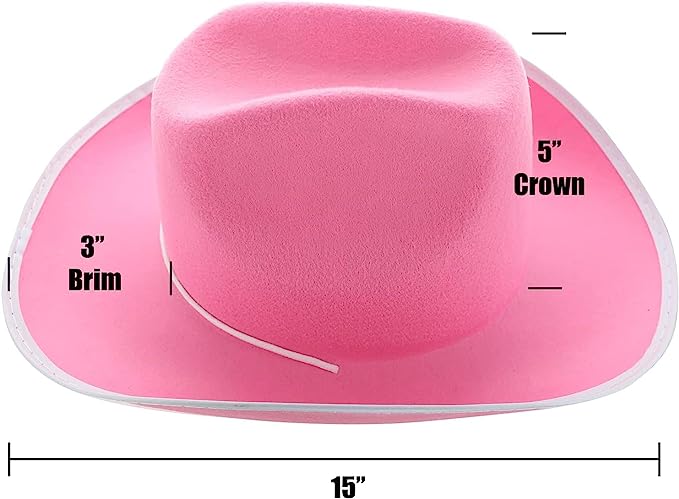 GIFTEXPRESS Sombreros Cowboy de Fieltro para Adultos (Pack de 4)