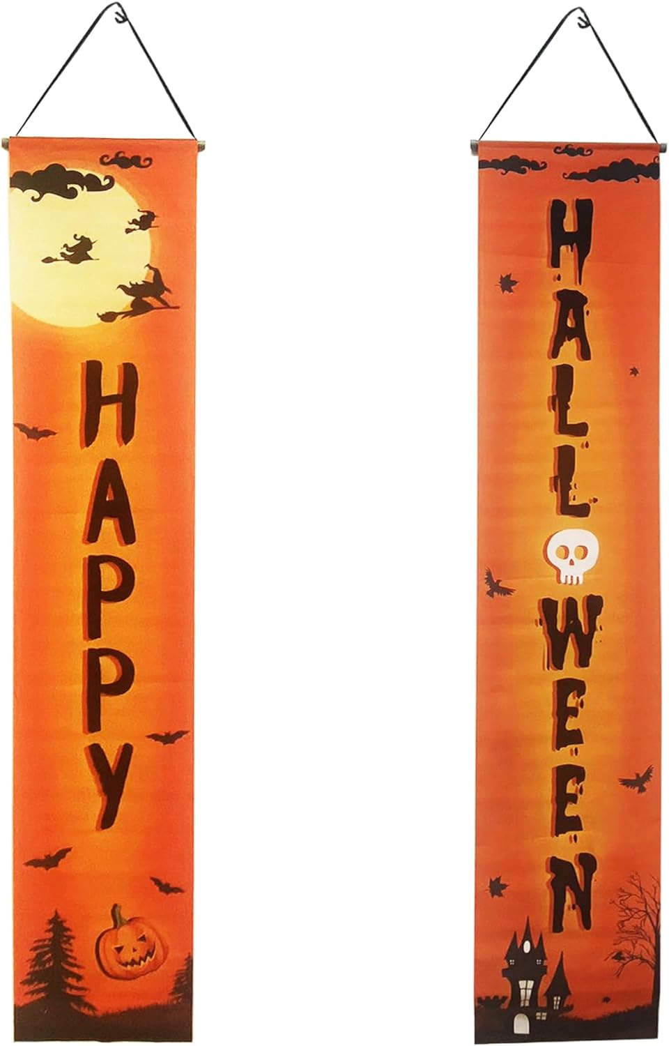 GIFTEXPRESS 2pcs 79 Inches Hanging Door Banners Halloween Banner Horror Scene Photo Prop Decoration, Holiday Décor Theme Party