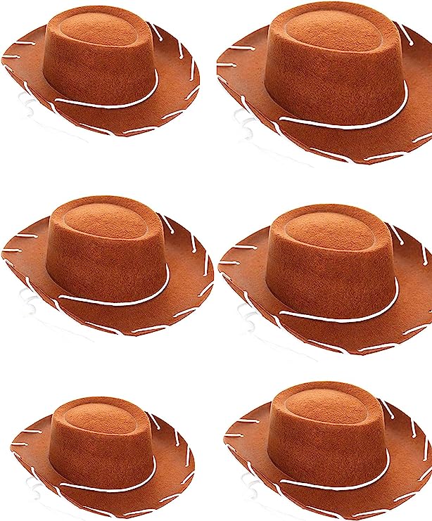 GIFTEXPRESS 6pcs sombrero de vaquero de fieltro, sombrero de vaquera occidental