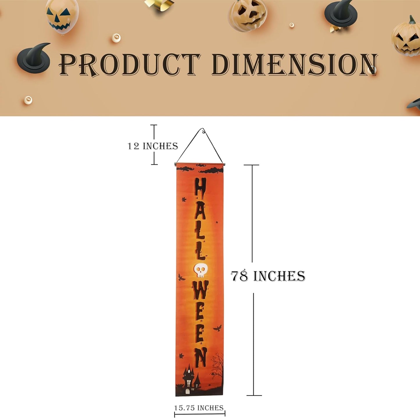 GIFTEXPRESS 2pcs 79 Inches Hanging Door Banners Halloween Banner Horror Scene Photo Prop Decoration, Holiday Décor Theme Party