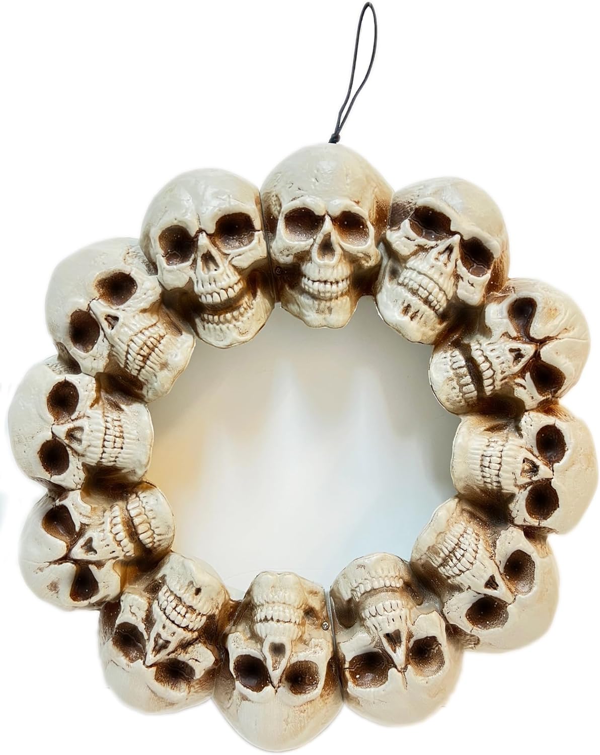 GIFTEXPRESS 16 Inch Halloween Spooky Scary Skull Wreath Decoration
