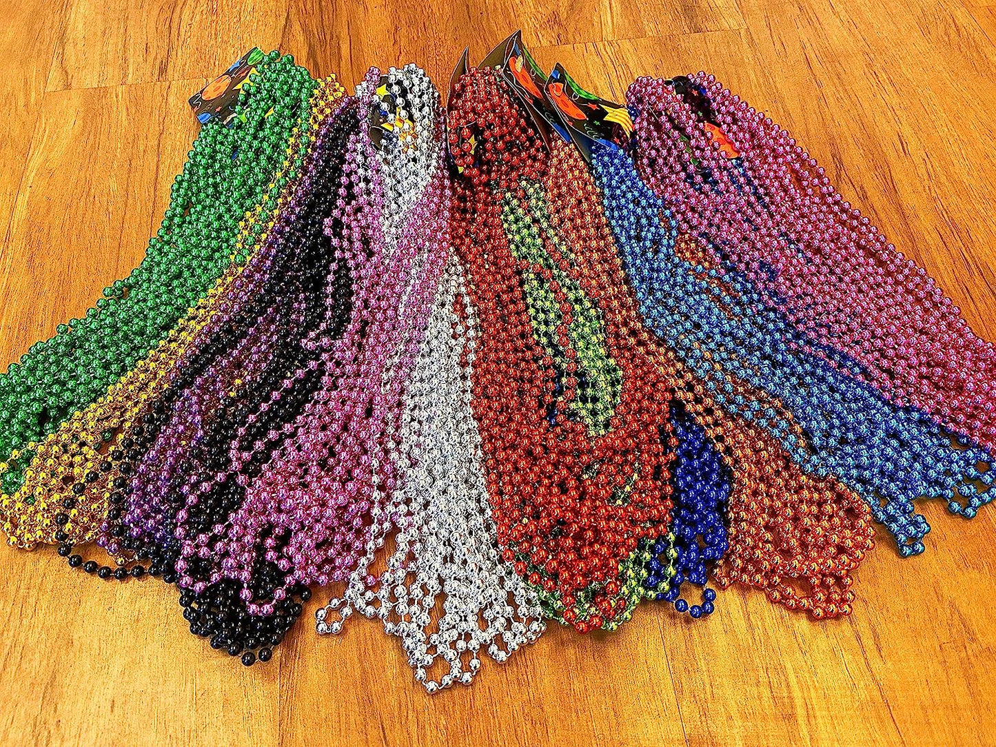 GIFTEXPRESS 72pcs 33" Mardi Gras Beads Bulk, Mardi Gras Beads Collares