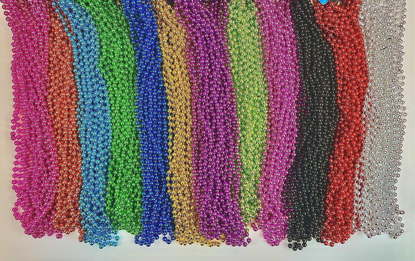 GIFTEXPRESS 72pcs 33" Mardi Gras Beads Bulk, Mardi Gras Beads Collares