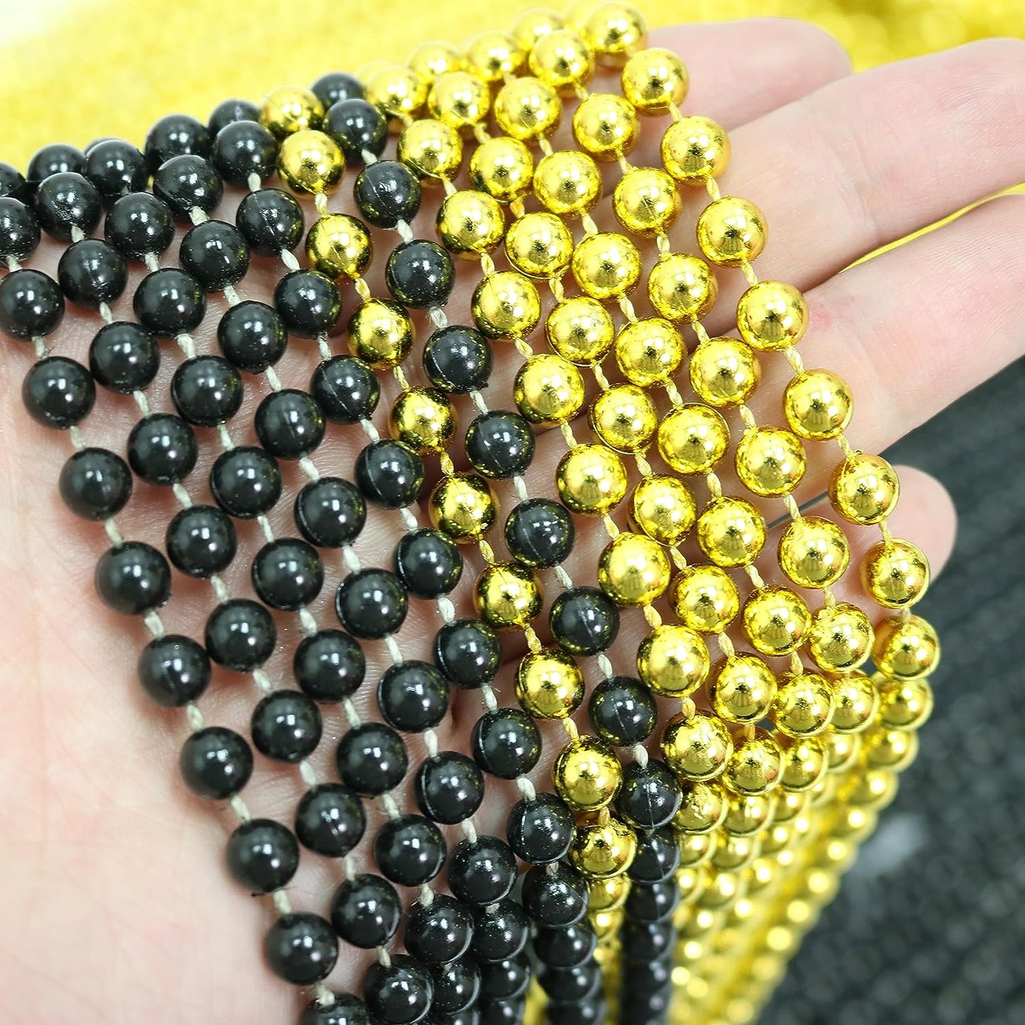 GIFTEXPRESS 72pcs 33" Mardi Gras Beads Bulk, Mardi Gras Beads Collares