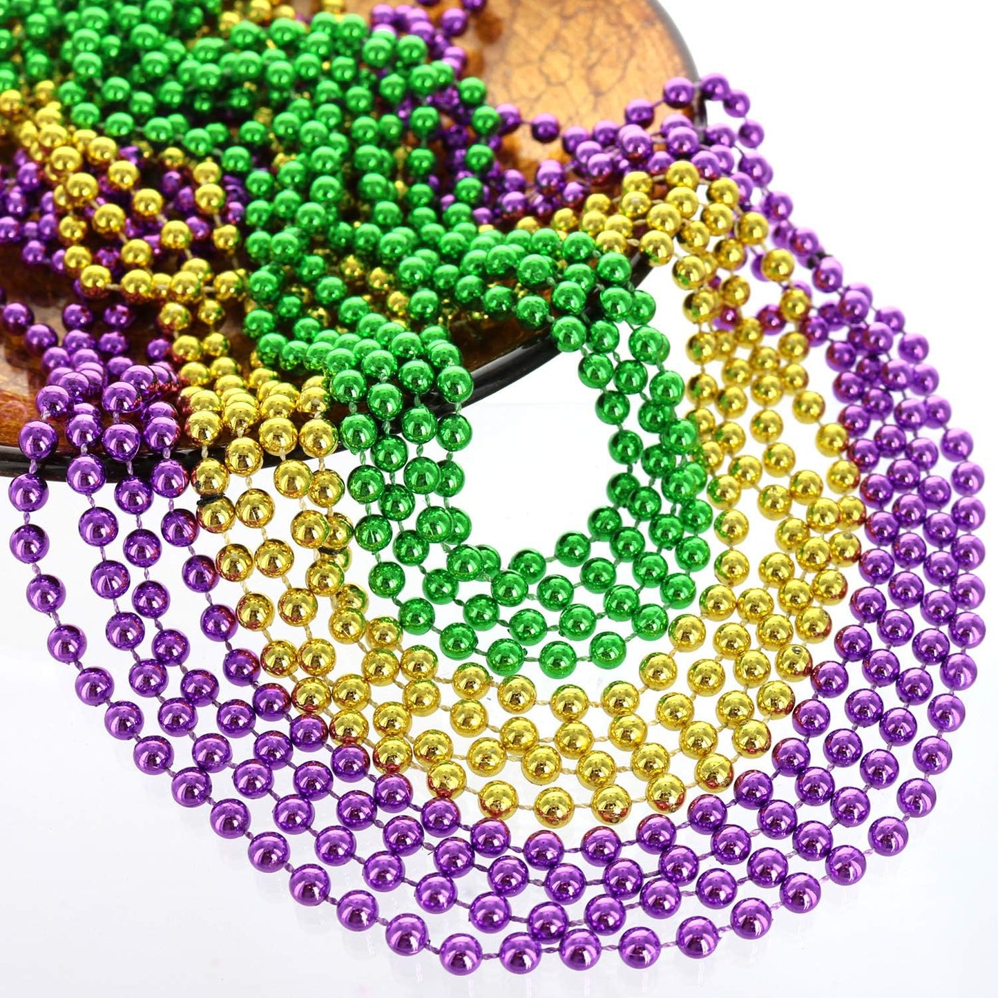 GIFTEXPRESS 72pcs 33" Multi Colors Mardi Gras Beads Collar