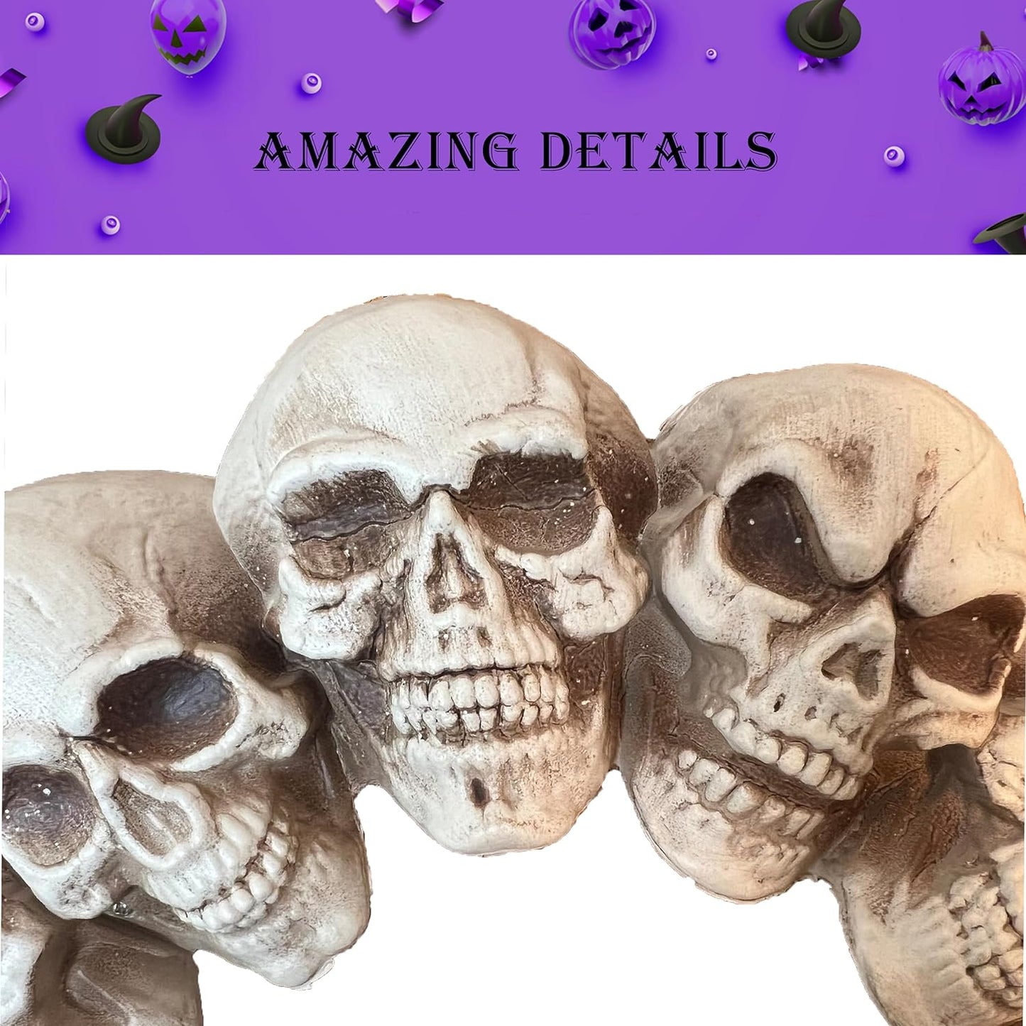 GIFTEXPRESS 16 Inch Halloween Spooky Scary Skull Wreath Decoration