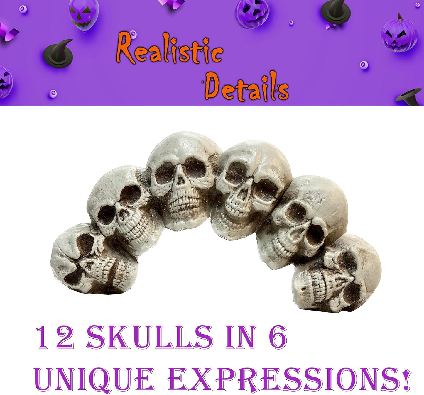 GIFTEXPRESS 16 Inch Halloween Spooky Scary Skull Wreath Decoration