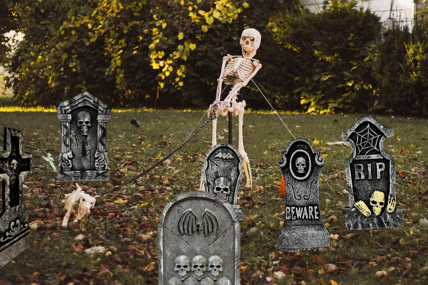 GIFTEXPRESS 21” X1 Large Halloween Foam Tombstone Set, Headstone Monument Decorations for Halloween Yard Décor (Pack of 6) Assorted Sizes