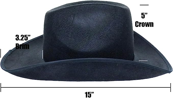 GIFTEXPRESS Sombrero de vaquero de fieltro para adultos, sombrero de vaquero occidental