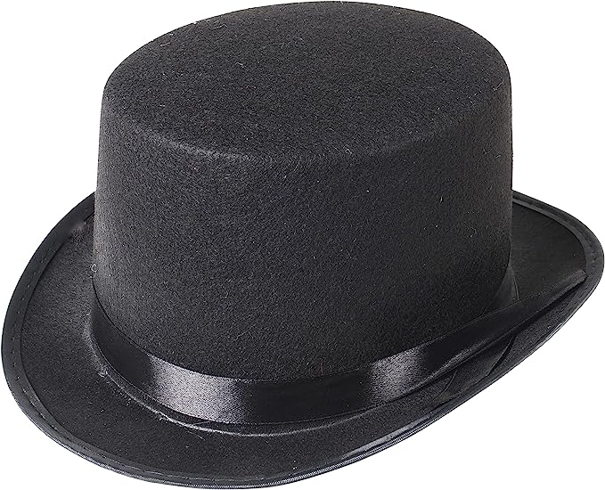 GIFTEXPRESS Sombrero de Fieltro de Mago Negro para Adultos de 4.5"