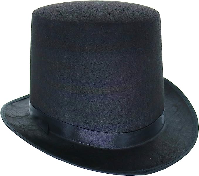 GIFTEXPRESS Sombrero de copa de fieltro de mago negro para adultos de 6.0 in