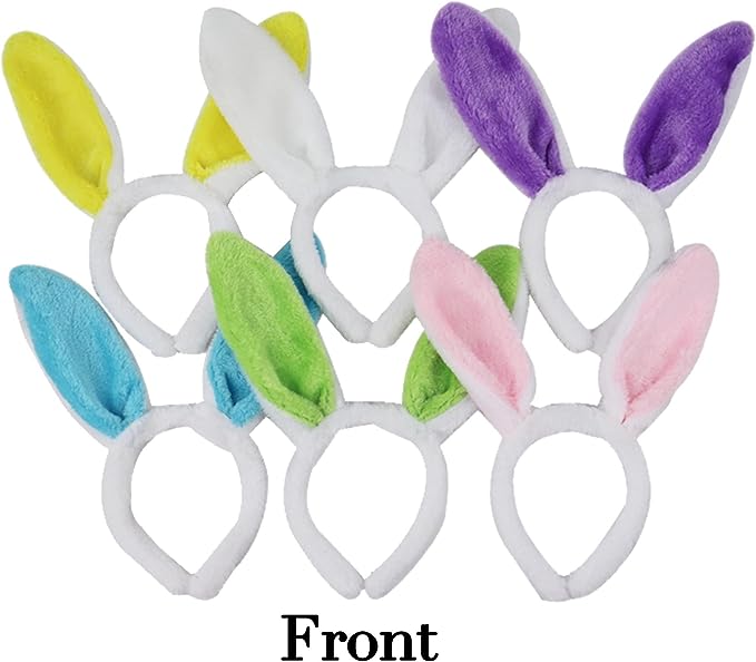 GIFTEXPRESS Assorted Color Plush Bunny Ears Headbands