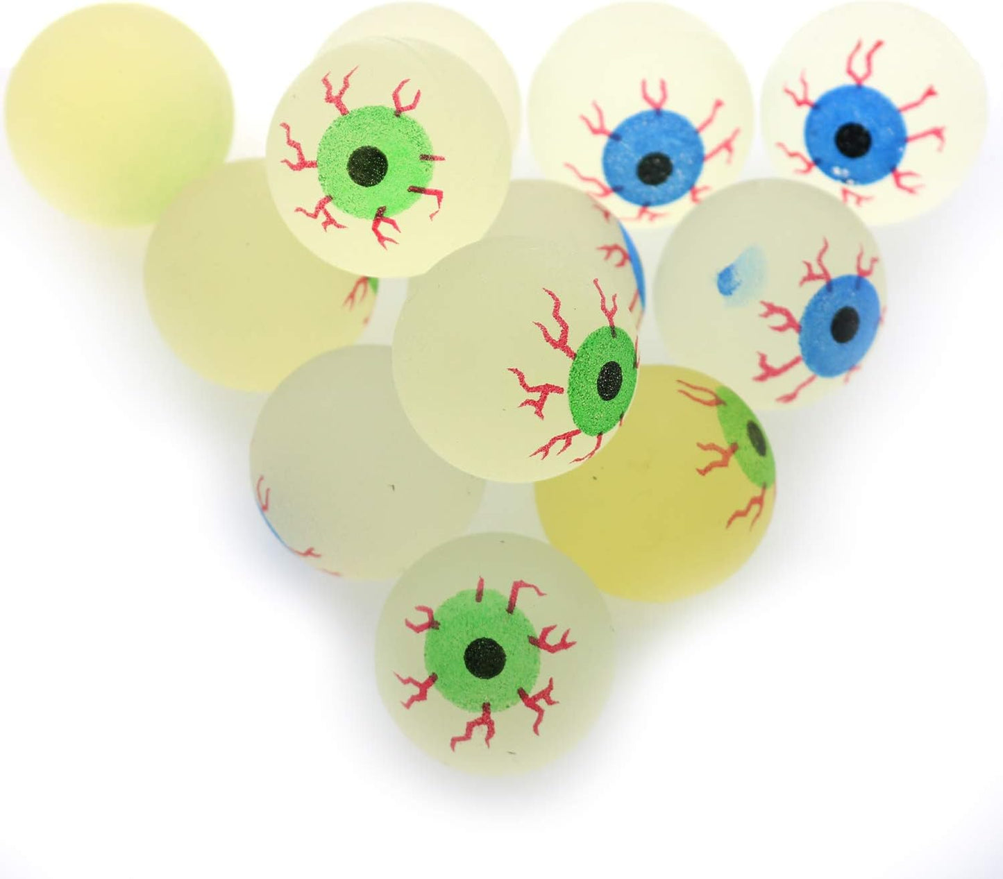 GIFTEXPRESS 24ct 32mm Glow in The Dark Eyeball, Glow in The Dark Bouncing Ball