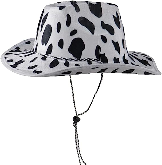 GIFTEXPRESS 6 piezas Sombrero de vaquero de fieltro con estampado de vaca