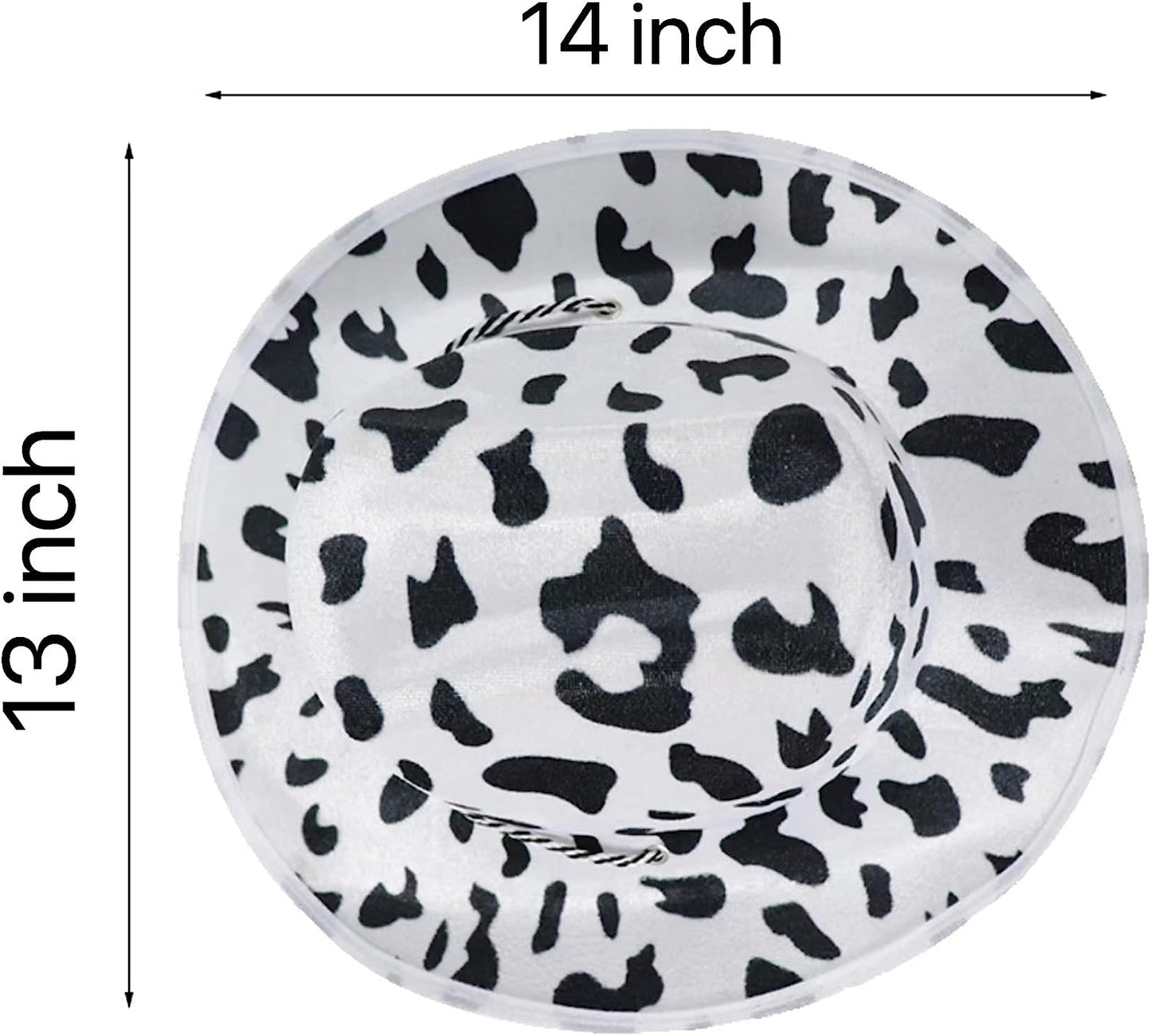 GIFTEXPRESS 6 piezas Sombrero de vaquero de fieltro con estampado de vaca