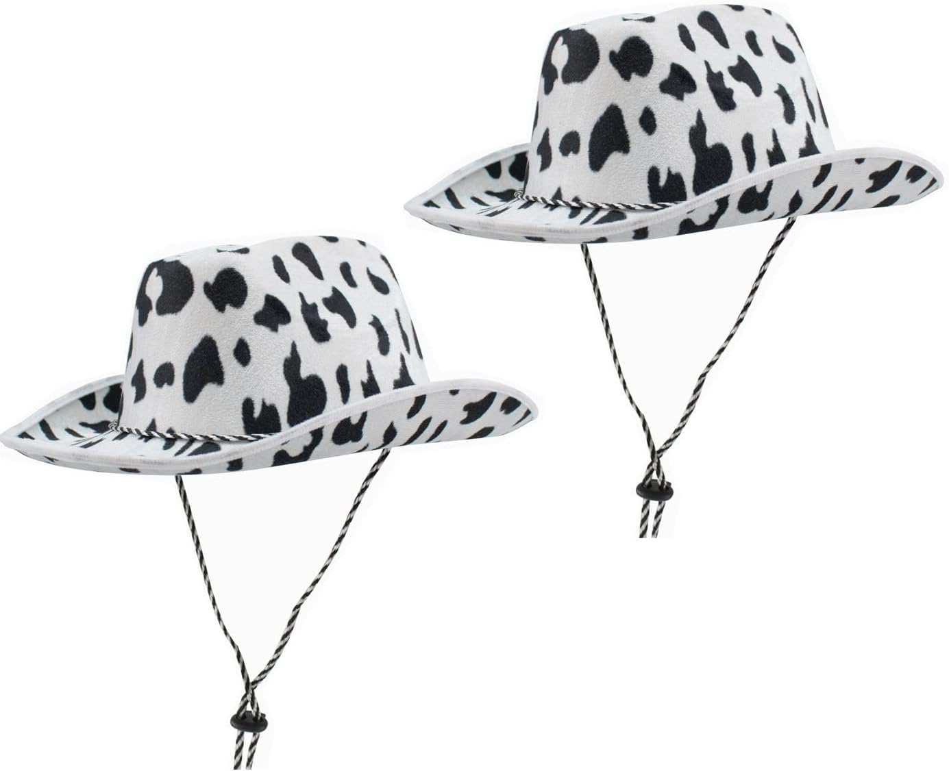 GIFTEXPRESS 6 piezas Sombrero de vaquero de fieltro con estampado de vaca