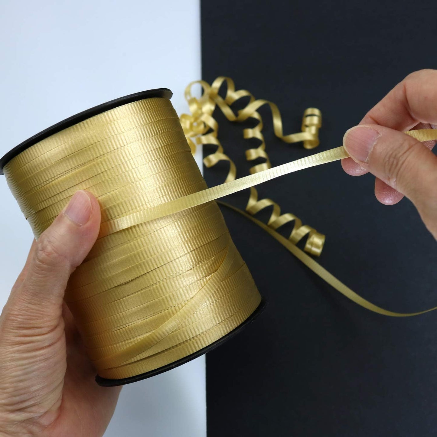 GIFTEXPRESS Cinta de rizar dorada de 500 yardas para cinta de globos, cadena de globos, suministros para envolver regalos, decoraciones para fiestas, manualidades