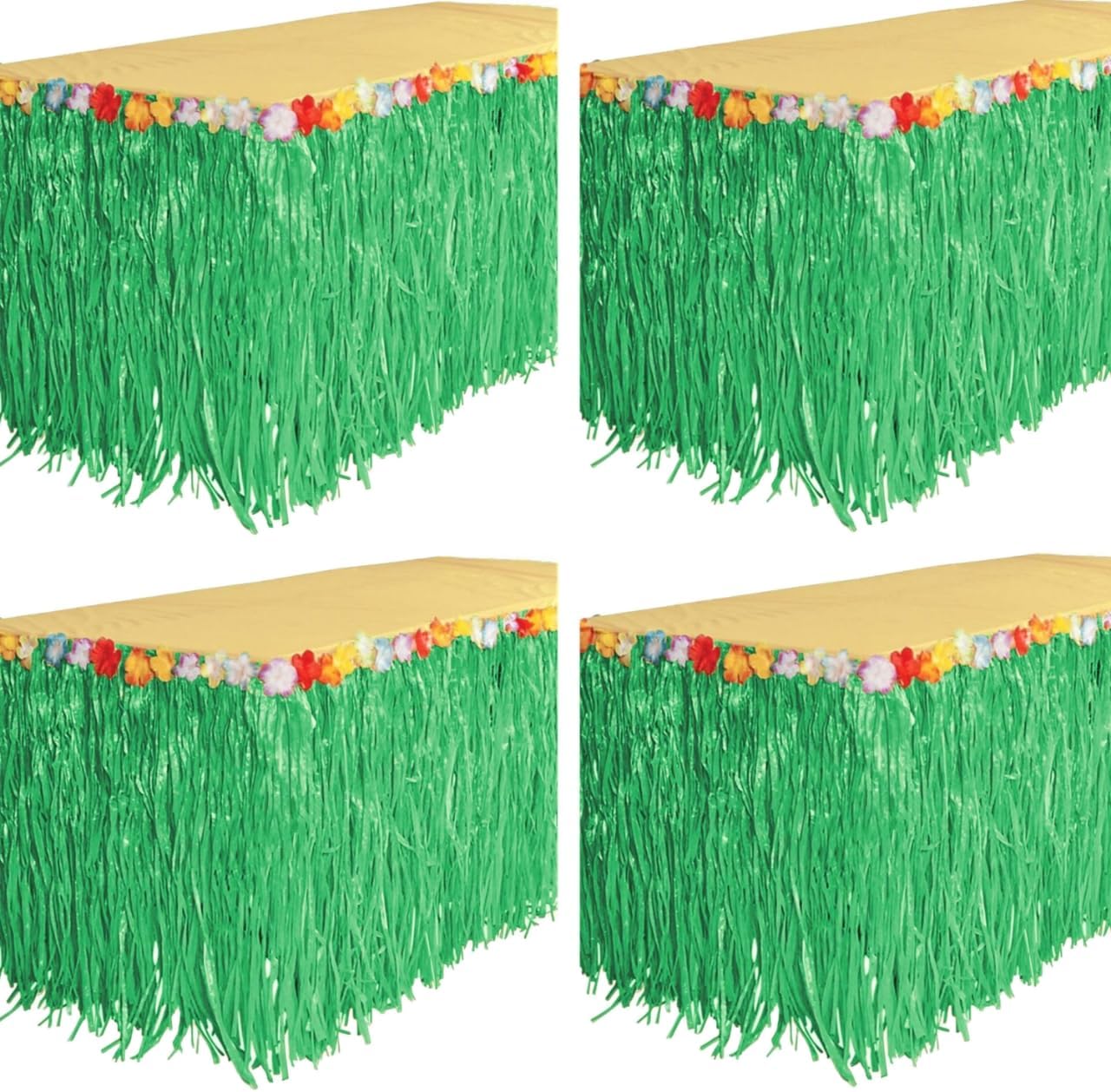 GIFTEXPRESS Falda de mesa de hierba verde Luau, 108" x 29"