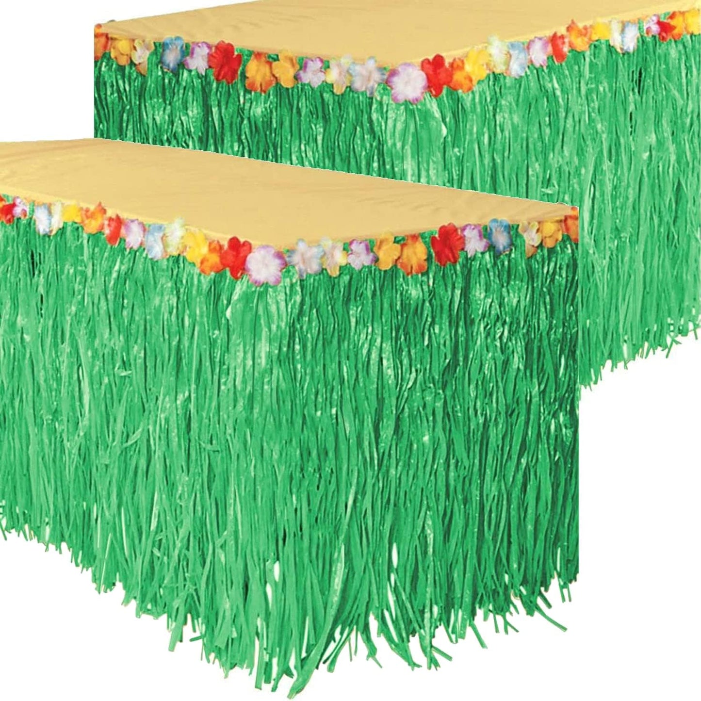 GIFTEXPRESS Falda de mesa de hierba verde Luau, 108" x 29"