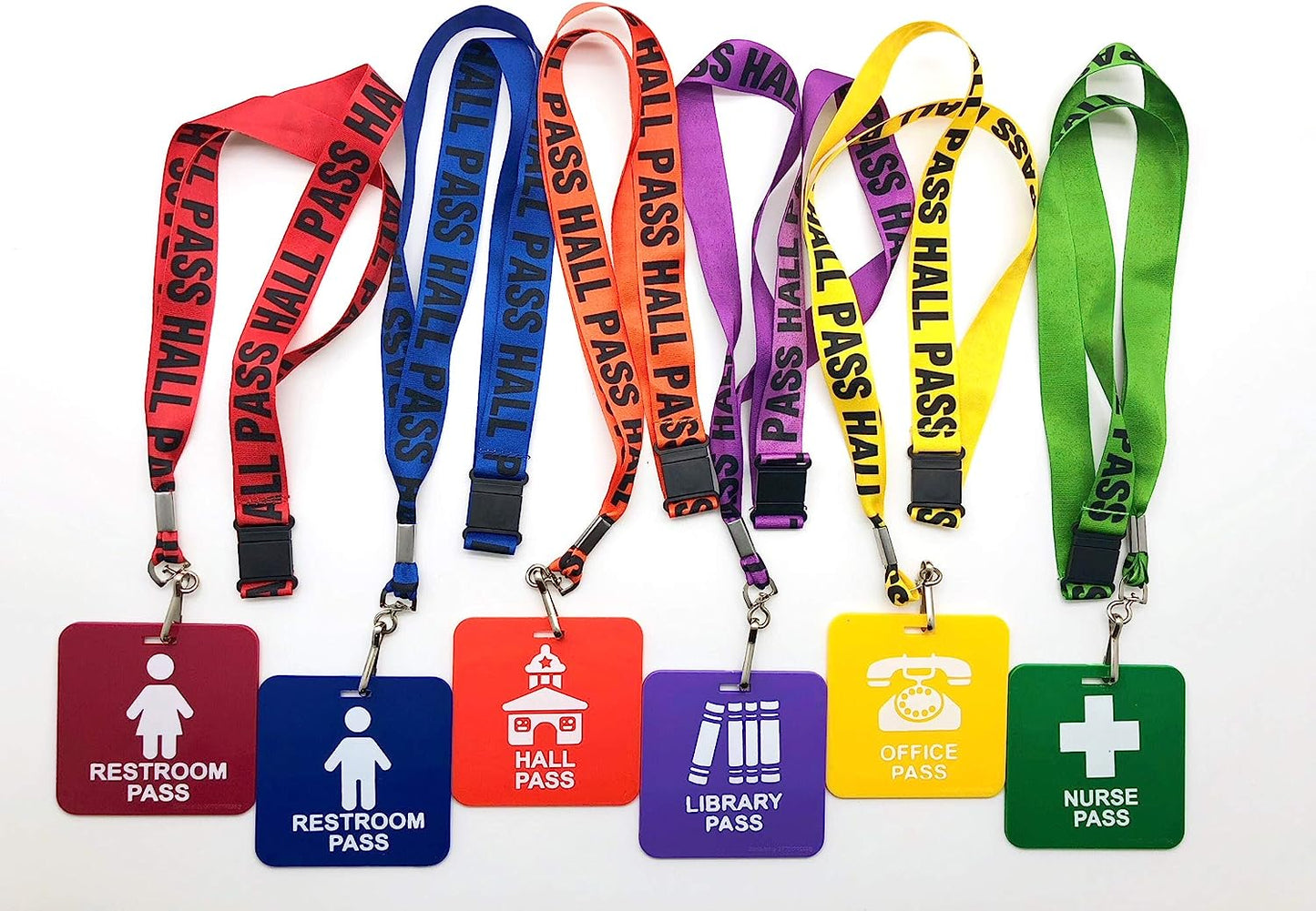 GIFTEXPRESS Hall Pass Lanyards y School Passes, 6" x 7" x 1"