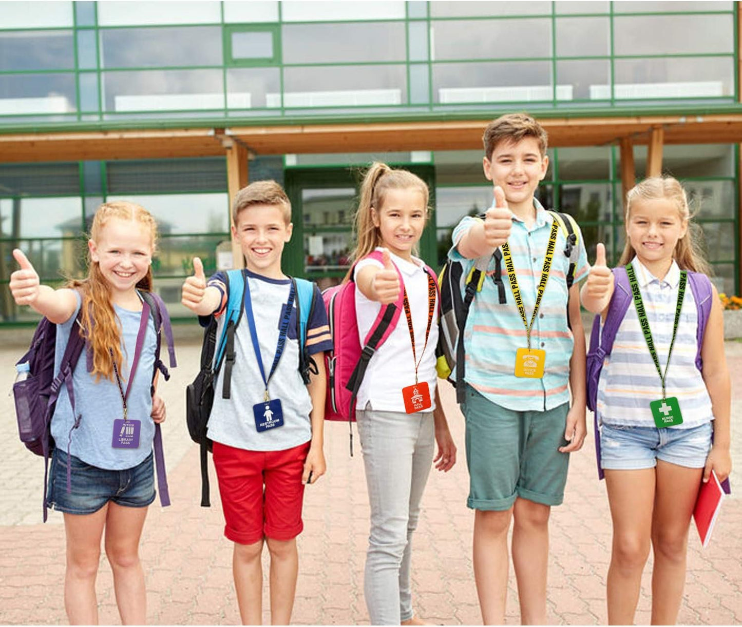 GIFTEXPRESS Hall Pass Lanyards y School Passes, 6" x 7" x 1"