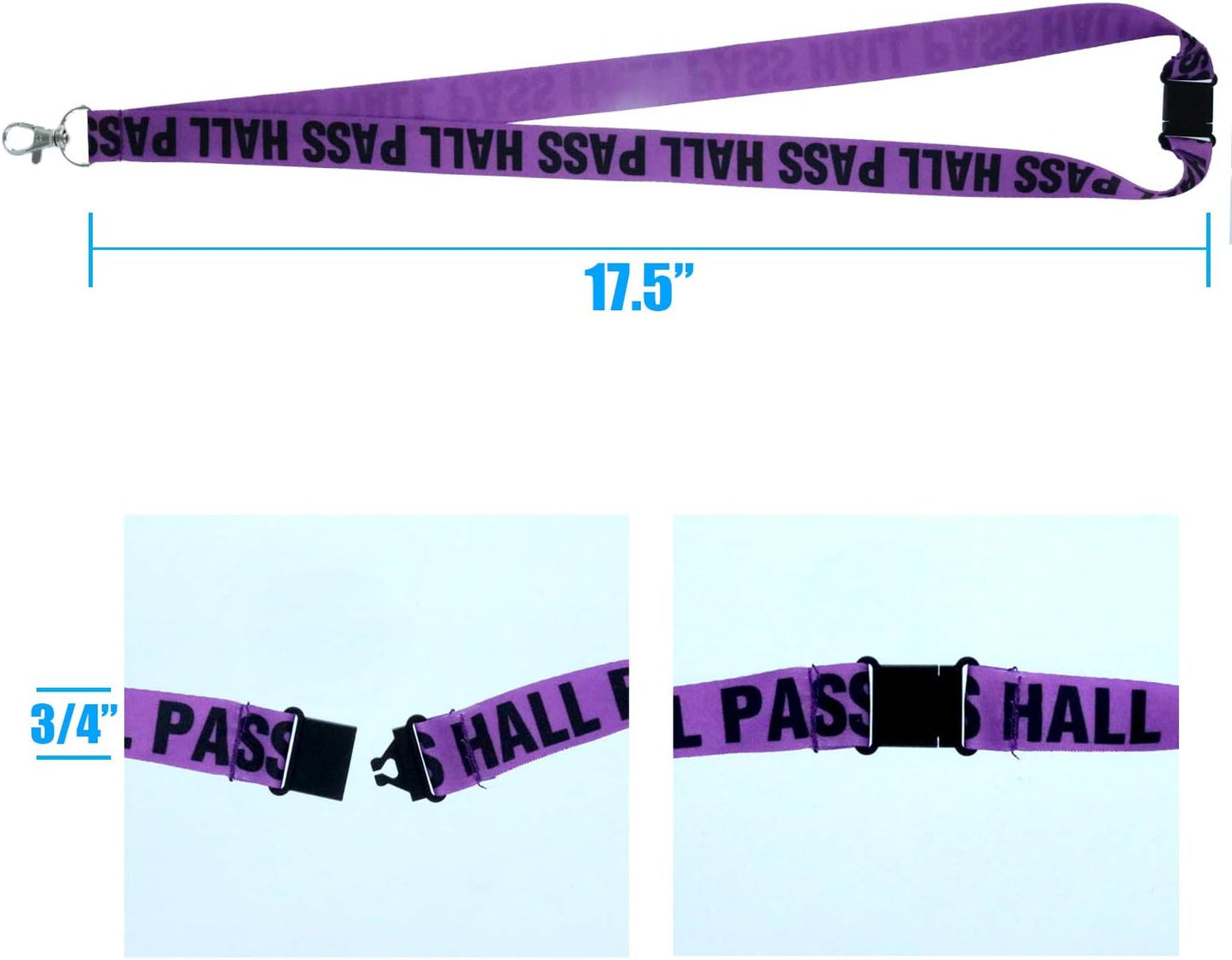 GIFTEXPRESS Hall Pass Lanyards y School Passes, 6" x 7" x 1"