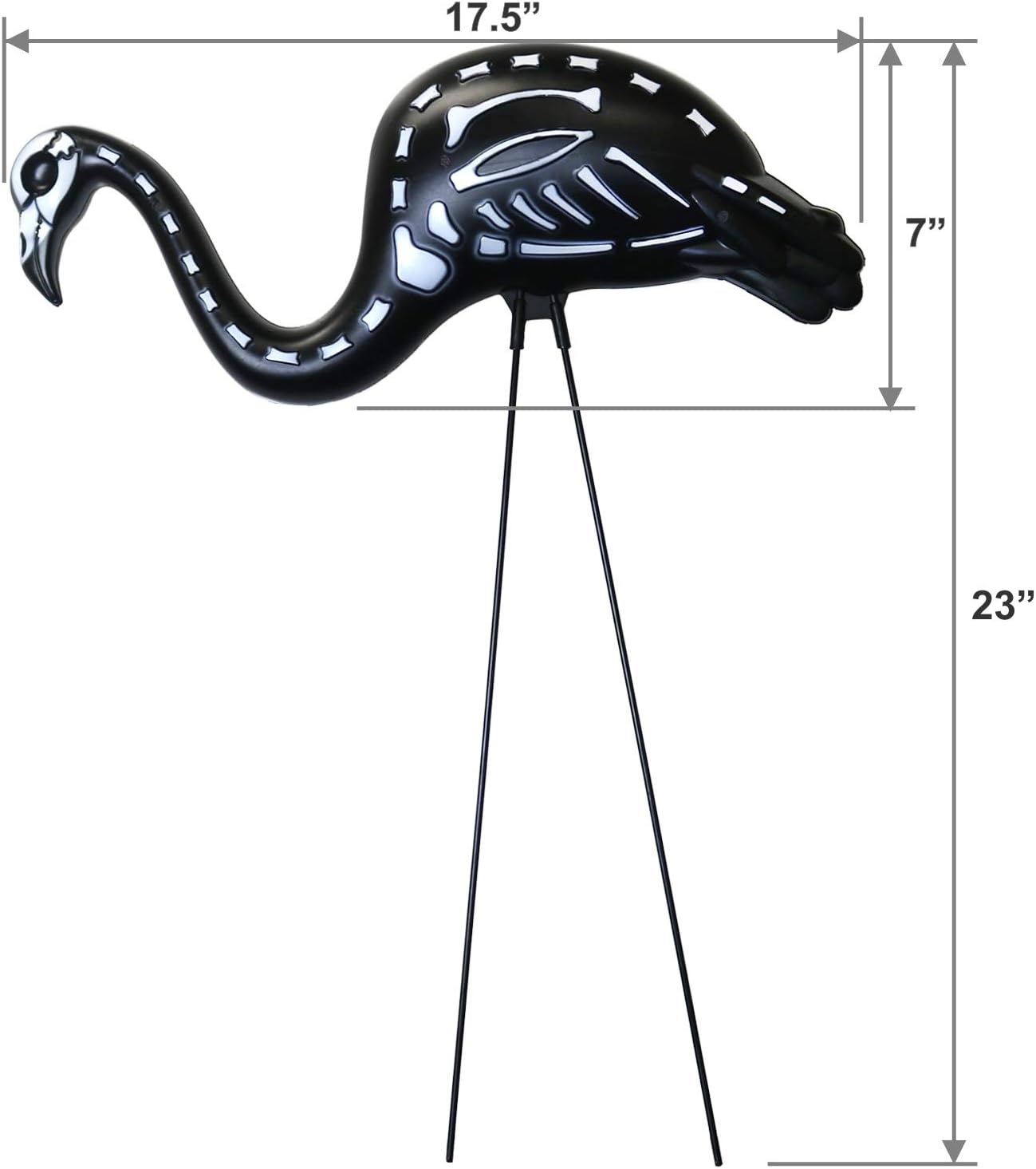 GIFTEXPRESS Halloween Black Flamingo Skeleton, Zombie Flamingos for Halloween Lawn Ornament (Pack of 2)