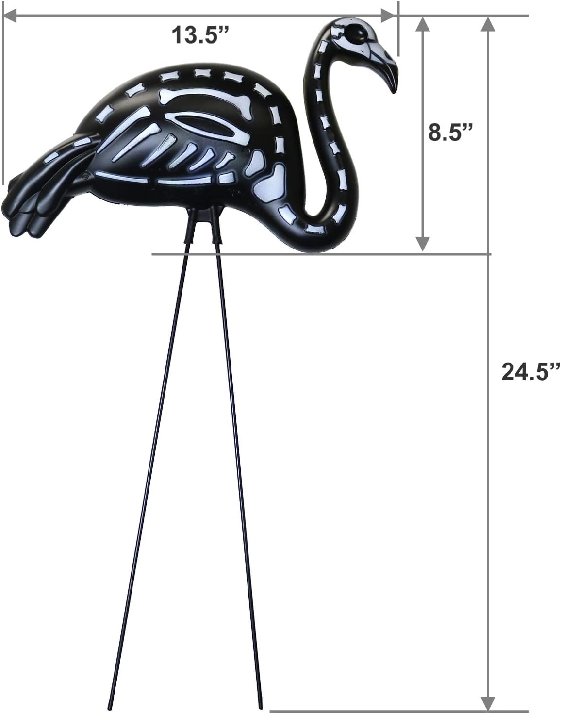 GIFTEXPRESS Halloween Black Flamingo Skeleton, Zombie Flamingos for Halloween Lawn Ornament (Pack of 2)