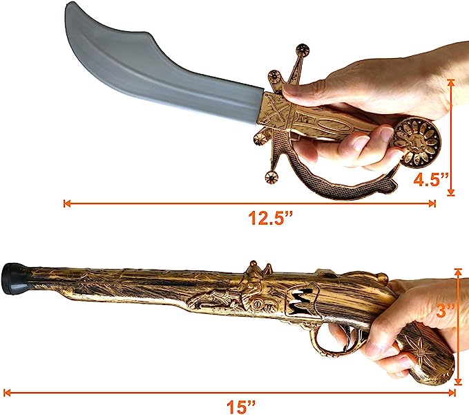 GIFTEXPRESS Accesorios de disfraz de pirata de Halloween de 5 piezas