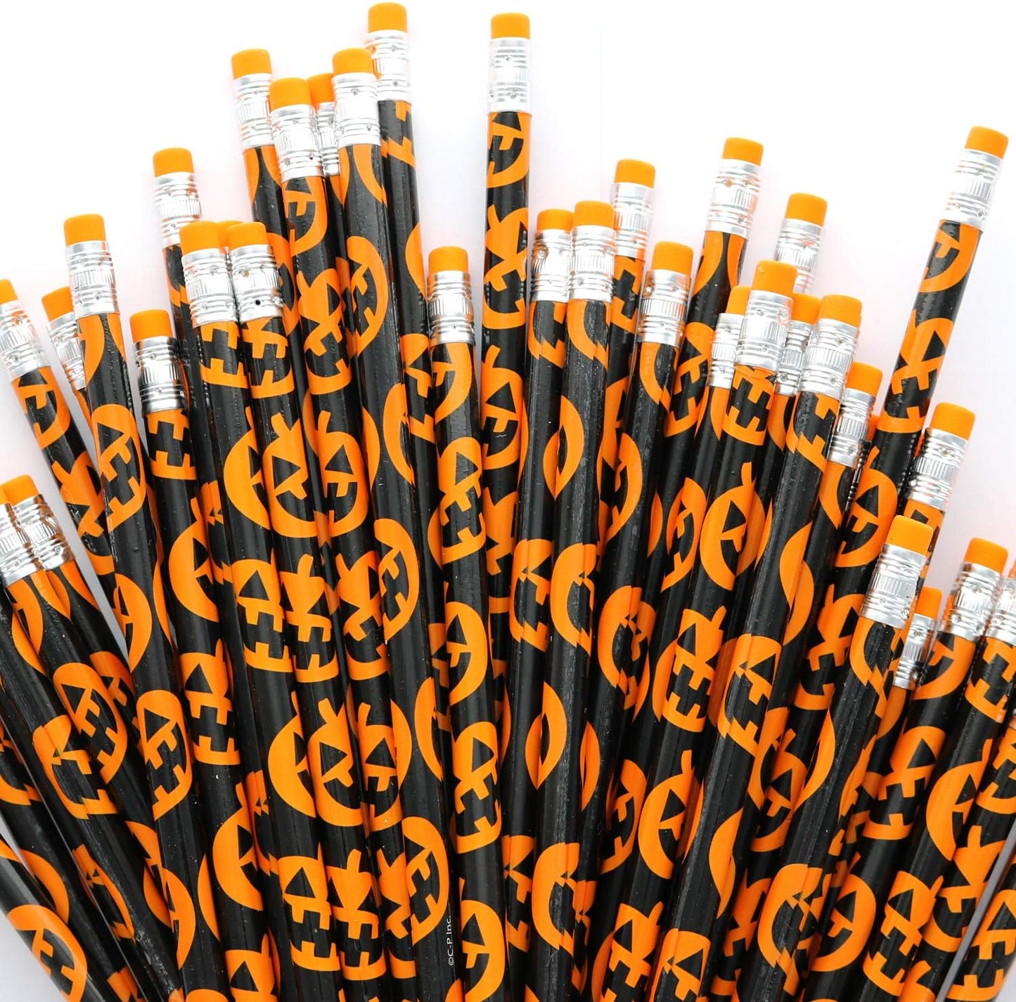 GIFTEXPRESS 48pcs Halloween Pumpkin Pencils with Eraser