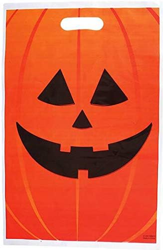 GIFTRXPRESS 50pcs 11" * 17" Jack O Lantern Trick or Treat Bag, Halloween Bags