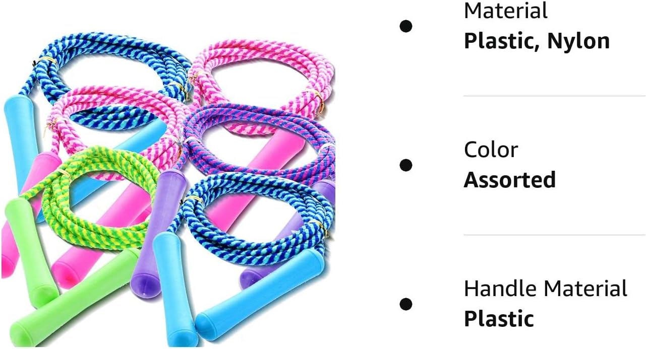 GIFTEXPRESS Cuerda de saltar colorida de tamaño ajustable para niños y adolescentes, varios colores (paquete de 6)