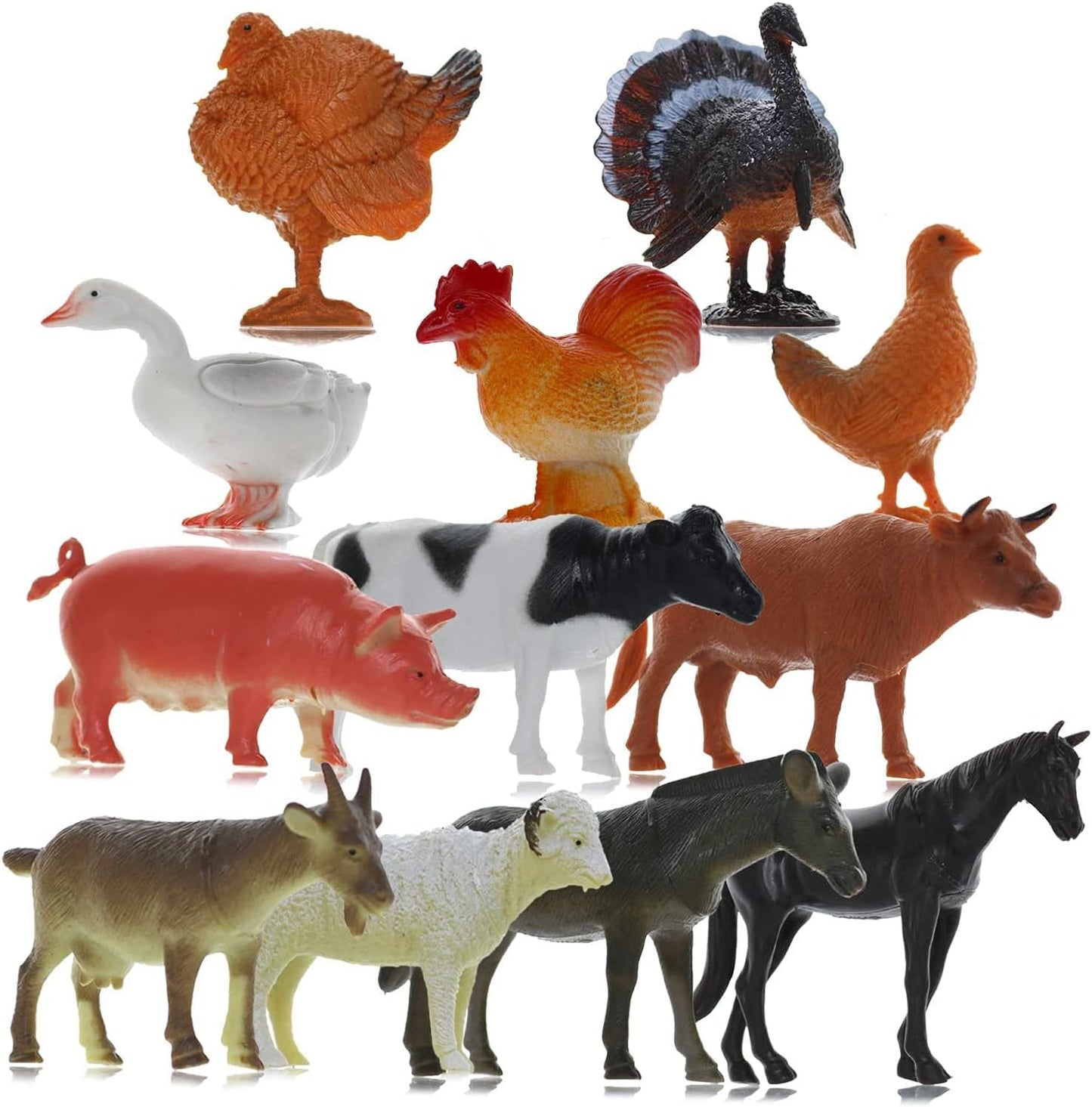 GIFTEXPRESS 12 figuras de juguete de animales de granja grandes