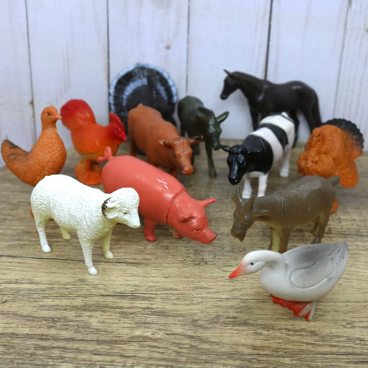 GIFTEXPRESS 12 figuras de juguete de animales de granja grandes