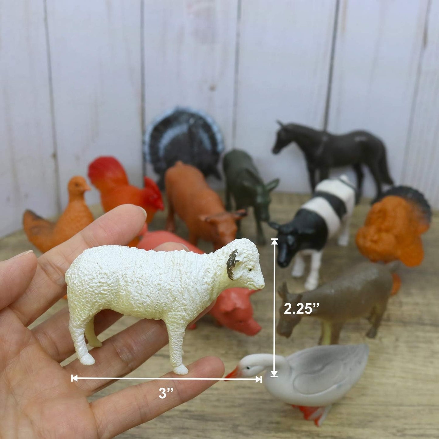 GIFTEXPRESS 12 figuras de juguete de animales de granja grandes