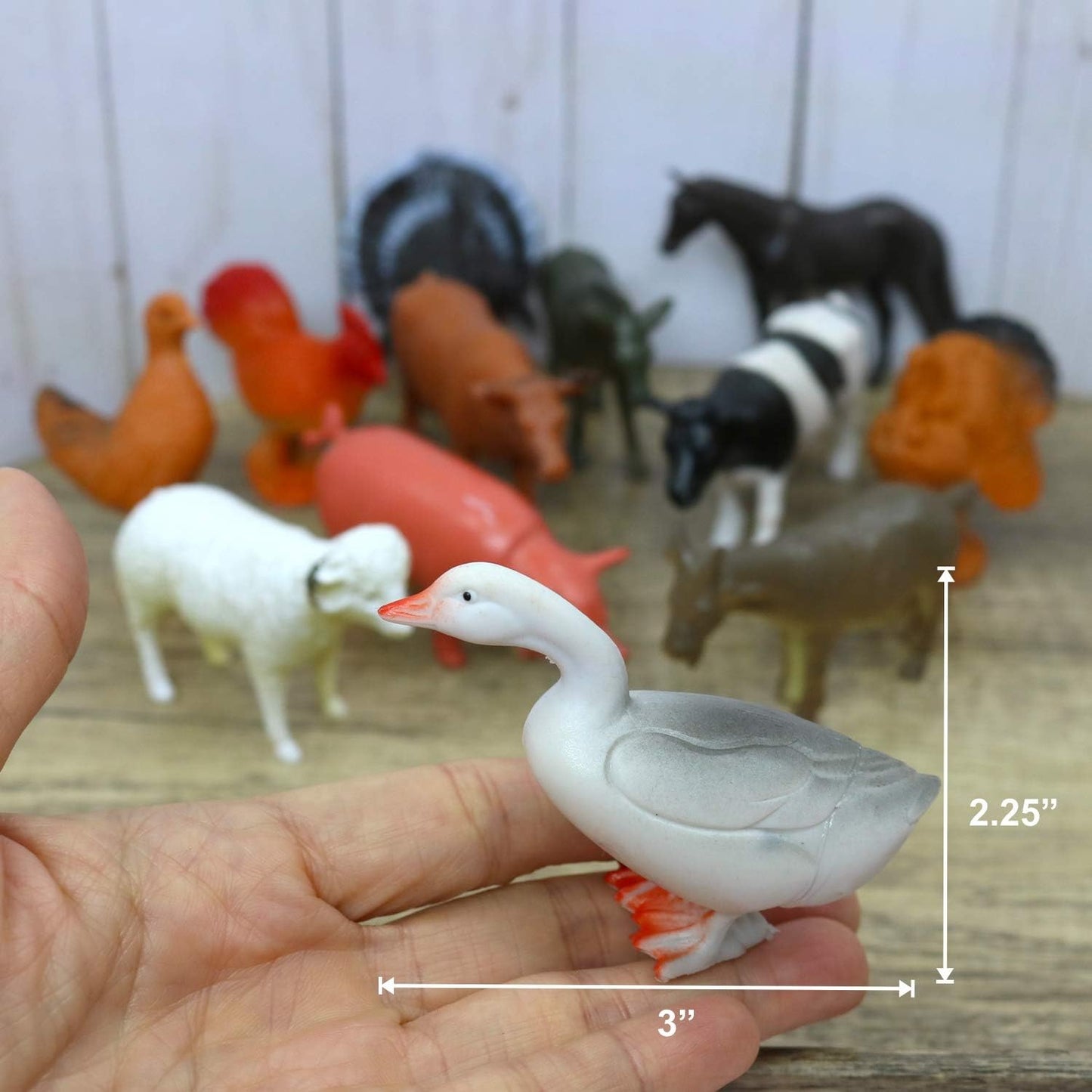 GIFTEXPRESS 12 figuras de juguete de animales de granja grandes