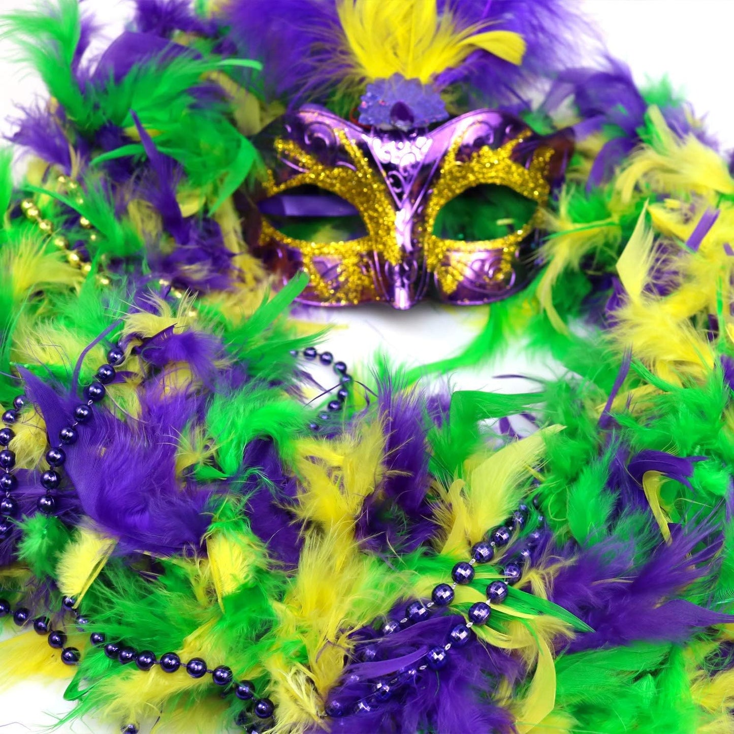 GIFTEXPRESS Bufandas de plumas Chandelle de peso medio Mardi Gras Boa de 6 pulgadas (paquete de 2)