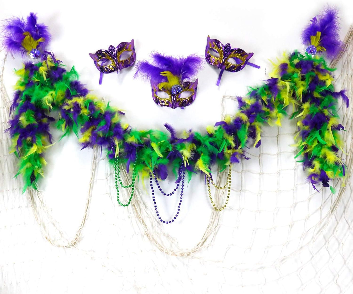 GIFTEXPRESS Bufandas de plumas Chandelle de peso medio Mardi Gras Boa de 6 pulgadas (paquete de 2)