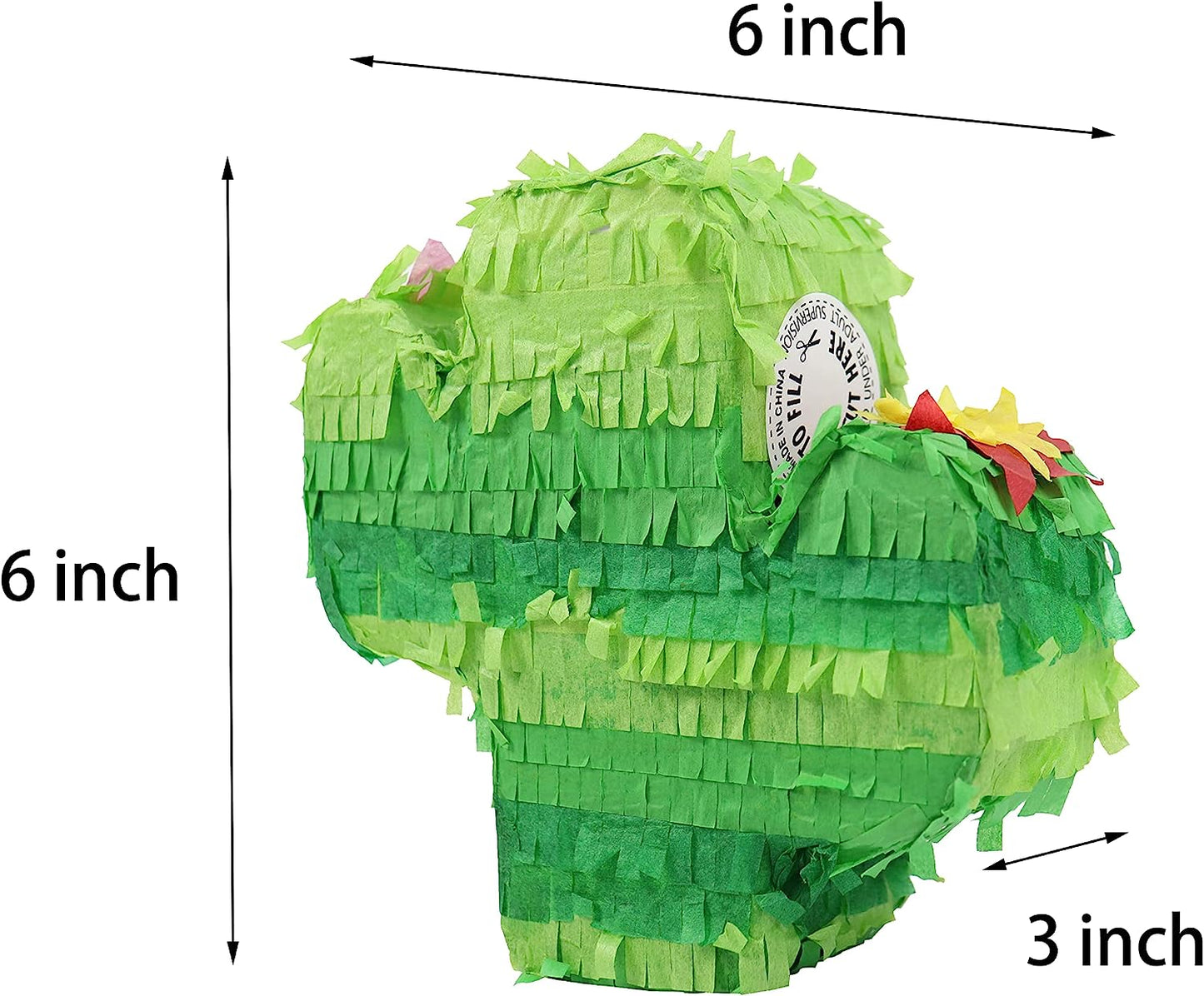 GIFTEXPRESS 6 piezas Mini piñatas de cactus (7 x 2,5 x 5,5 pulgadas)